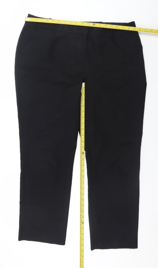 Dunnes Womens Black Size 12 Straight Leg Work Trousers