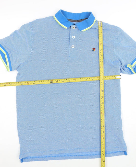 Jack & Jones Men's Blue Short Sleeve Polo Shirt Size S