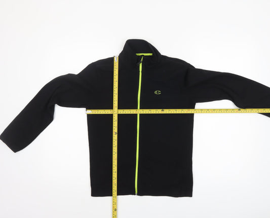 Champion Boys Black Full Zip Fleece Track Jacket Size 11-12 Years