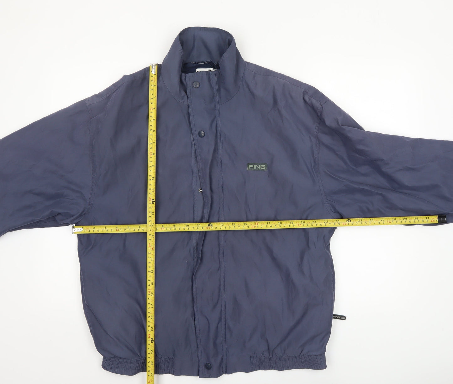 PING Men's Blue Windbreaker Jacket Size M Polyester Nylon Lightweight