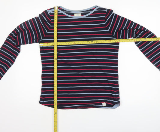 Fat Face Women Blue Striped Long Sleeve Cotton Breton T-Shirt UK 8