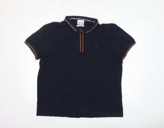 Spectre Men's Blue 2XL Cotton Polo Shirt Short Sleeve Classic Fit