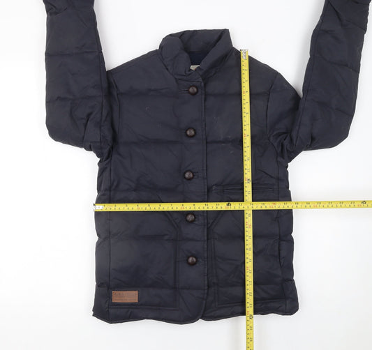 Aubin & Wills Boys Blue Quilted Down Puffer Jacket Size 6 Years