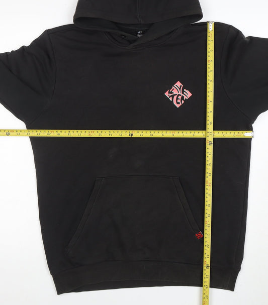 Adidas Men’s Black Pullover Hoodie M Graphic Logo Fleece Sweatshirt