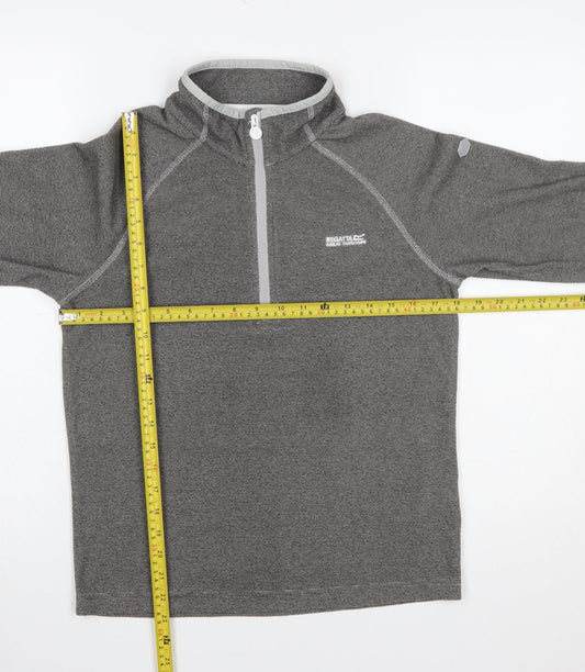 Regatta Boys Grey 14 Years 1/4 Zip Fleece Pullover Sweatshirt