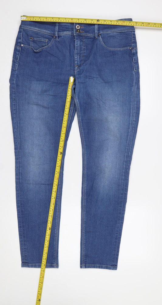 Salsa Women’s Blue Skinny Jeans Size 14 Mid Rise Stretch Denim