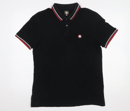 Peter Werth Men's Black Cotton Polo Shirt L Short Sleeve Classic Fit