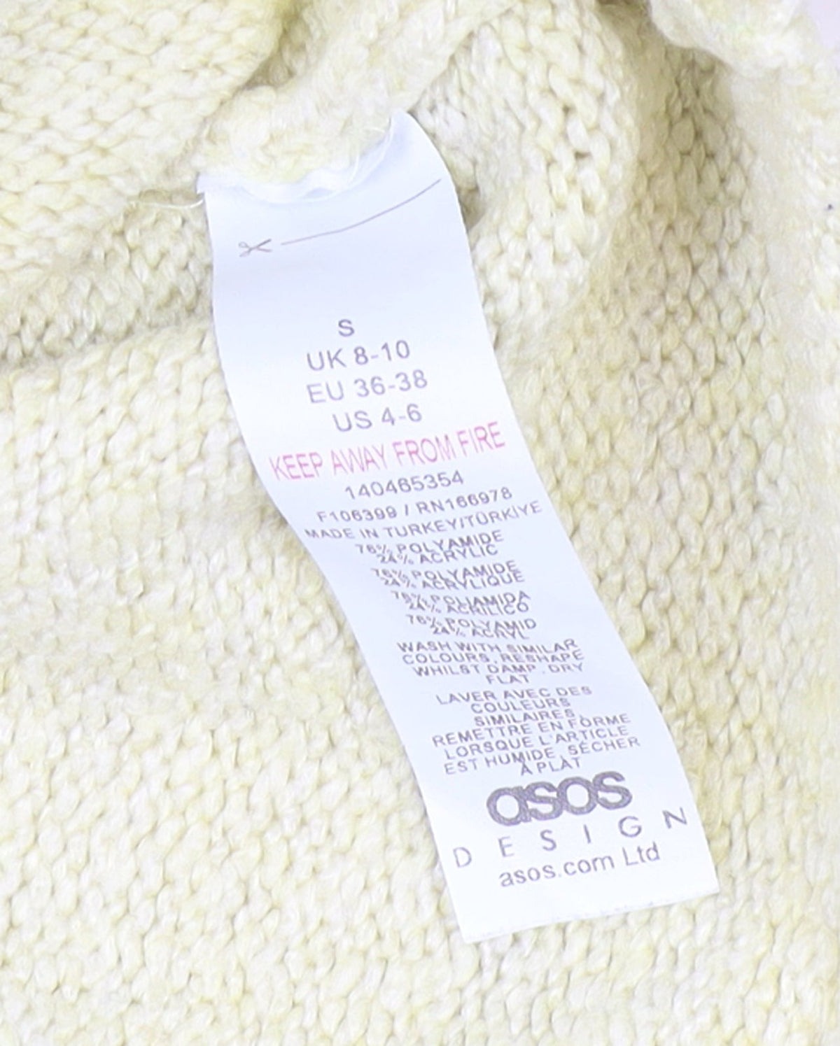 Additional view of ASOS DESIGN Women’s Beige Chunky Knit Crew Neck Jumper, size S
