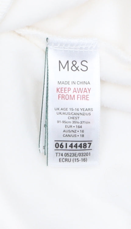 Additional view of Marks & Spencer boys’ ivory fleece 1/4 zip sweatshirt 15-16 years