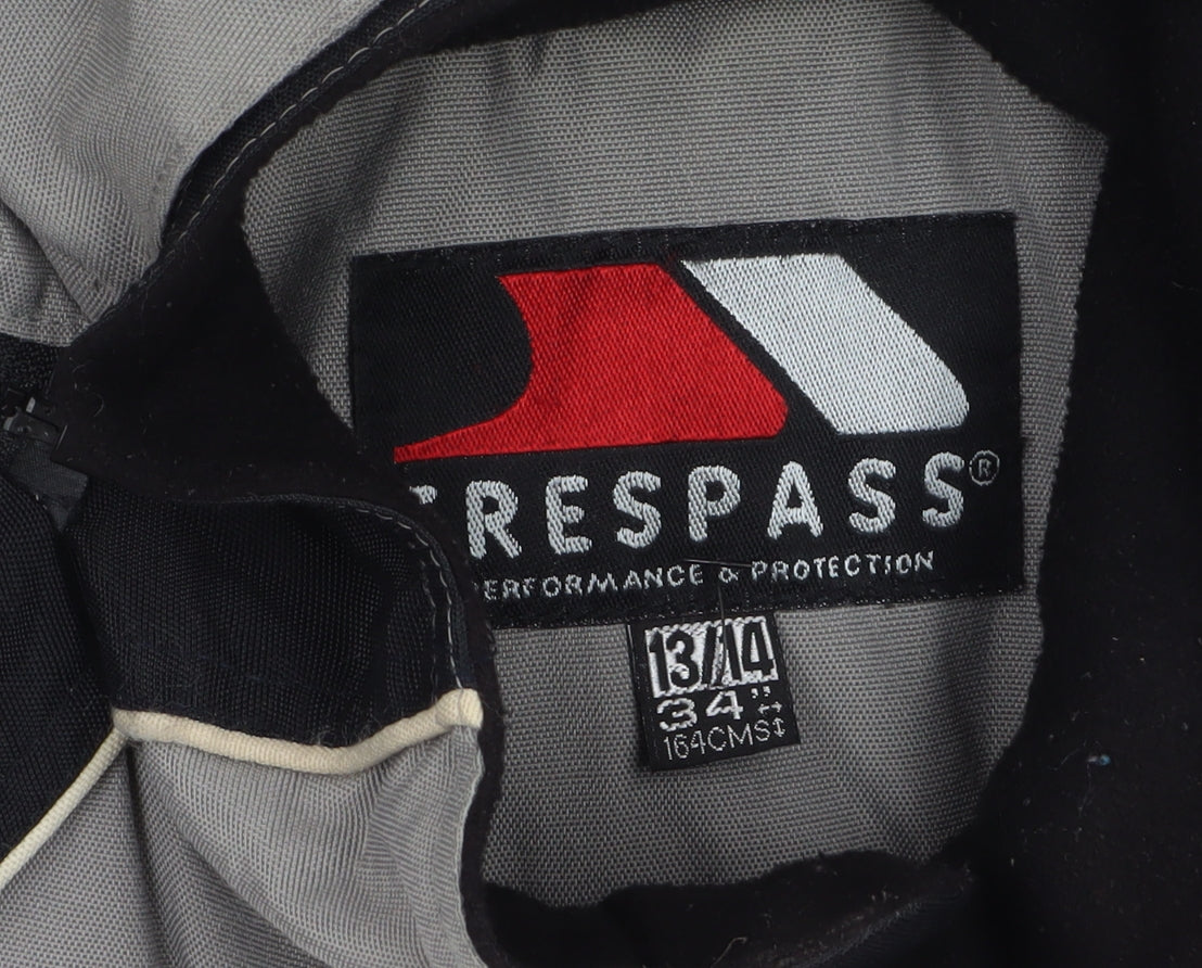 Additional view of Trespass boys’ grey hooded puffer jacket 13-14 years winter waterproof coat