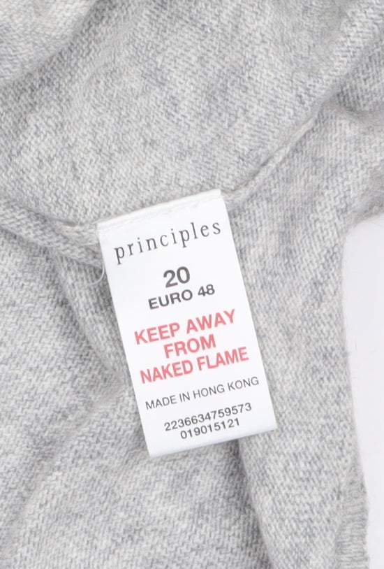 Principles Women's Grey Cowl Neck Long Sleeve Jumper Size 20