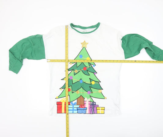 Peacocks Womens Multicoloured Long Sleeve Christmas Nightshirt Size 10-12