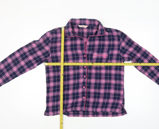 Boux Avenue Women's Pink Check Flannel Pyjama Top UK 10