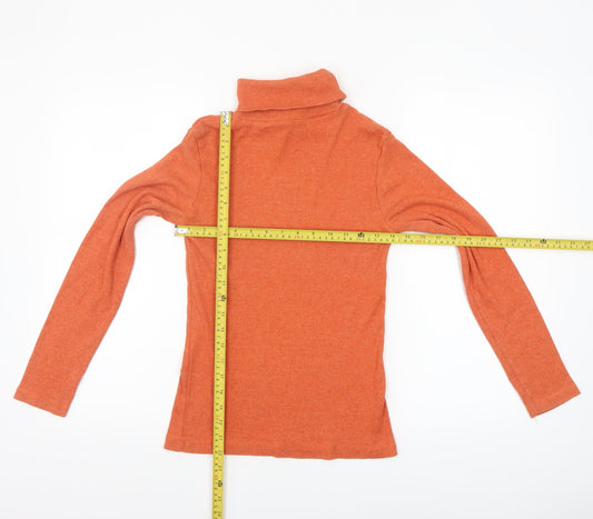 Atmosphere Women's Orange Roll Neck Jersey Top Size 14