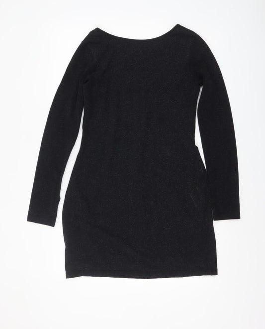 Superdry Womens Black Long Sleeve Bodycon Dress Size L