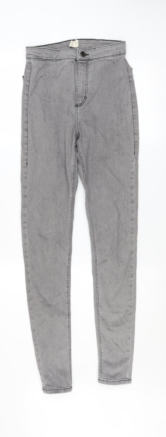 Topshop Women’s Grey Skinny Stretch Jeans Size 10 Regular Fit