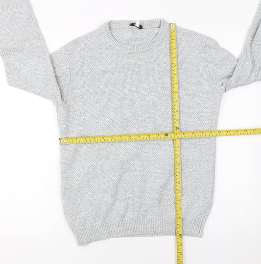 Reiss Men Grey Small Cotton Crew Neck Knit Jumper