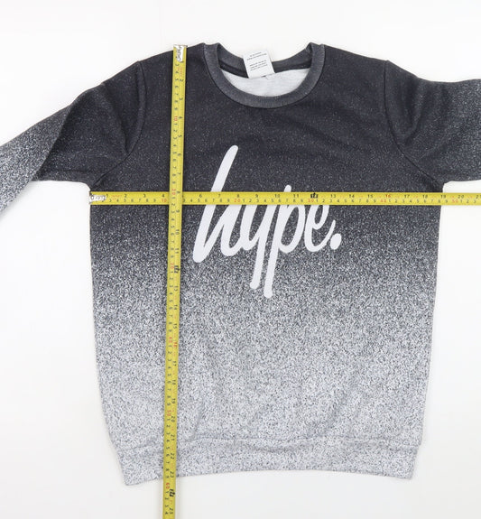Hype Boys Black Gradient Logo Pullover Sweatshirt 11-12 Years