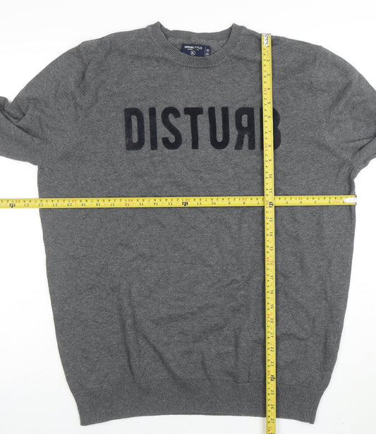 Springfield Men's Grey XL Pullover Jumper with Disturb Logo