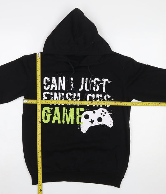 City Comfort Boys Black 13-14 Years Pullover Hoodie Gamer Print
