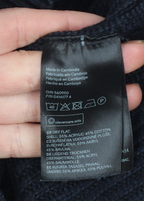 H&M Women’s Black Roll Neck Knit Jumper Size 12