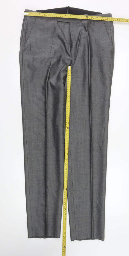 Torre Cerimonia Men's Grey Wool Blend Dress Pants Size 34L
