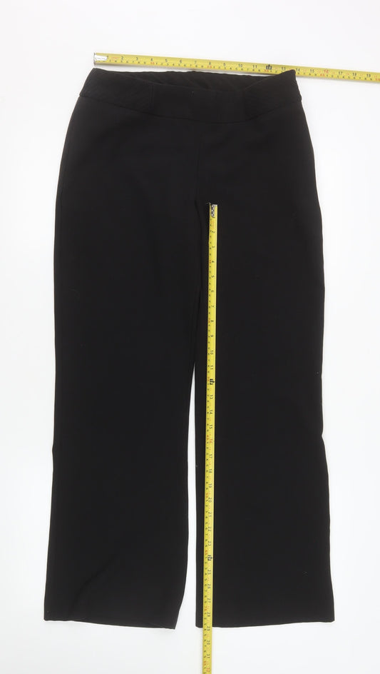 Wallis Women’s Black Straight Leg Stretch Trousers Size 12
