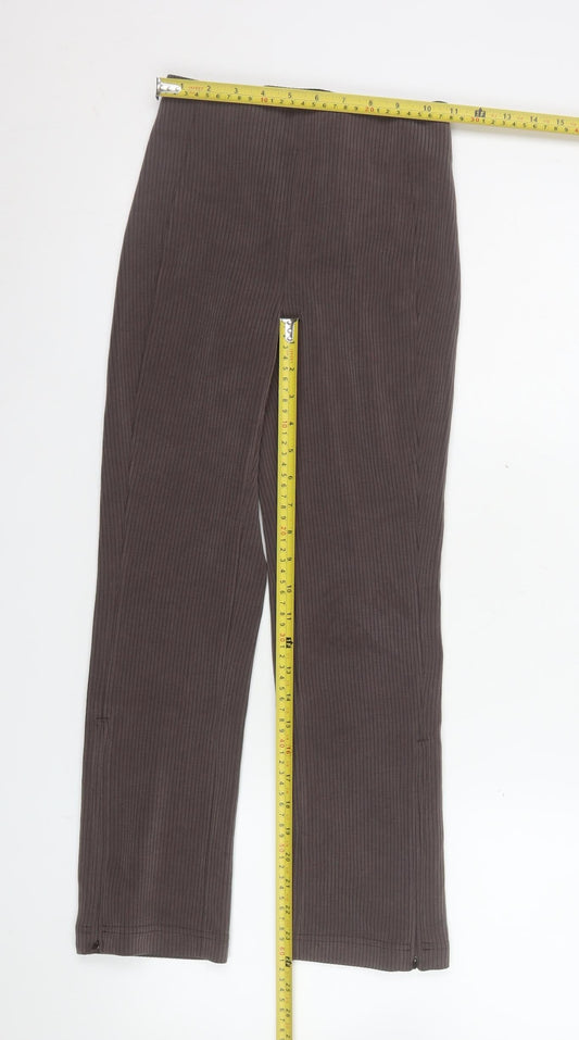 Lululemon Women Brown Ribbed Knit Slim Fit Stretch Leggings Size 4