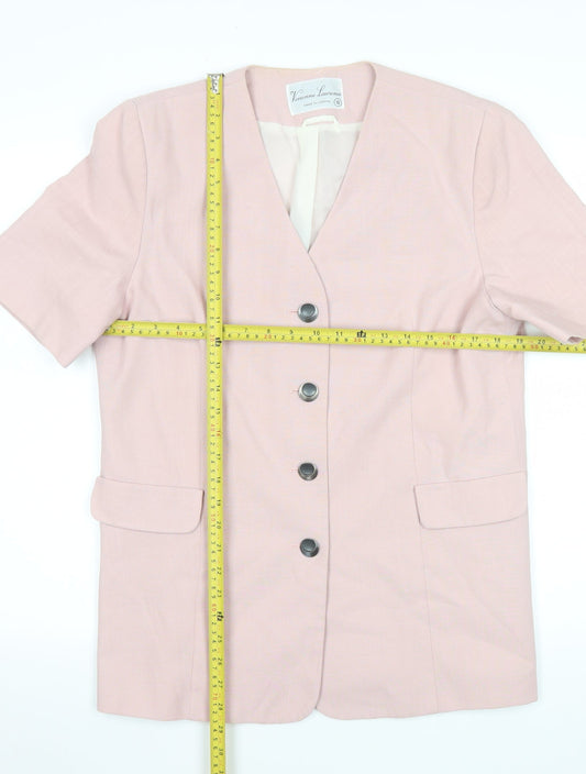 Vivienne Lawrence Women Pink Blouse Size 16 Classic V-Neck Work Top