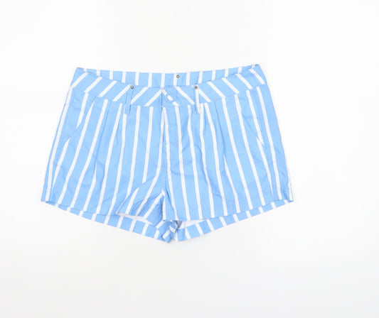 O'Neill Women's Blue Striped Chino Shorts Size 8 Polyester Summer