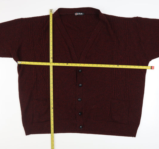 Louie James Men's Brown 5XL Cable Knit Button Cardigan