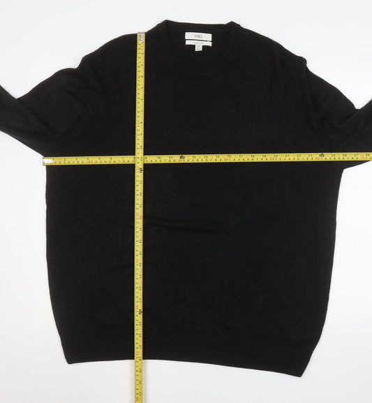Marks and Spencer Men’s Black 2XL Crew Neck Pullover Jumper