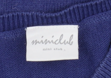 Additional view of Mini Club Blue Cotton Knit girls’ cardigan 9-12 months button up