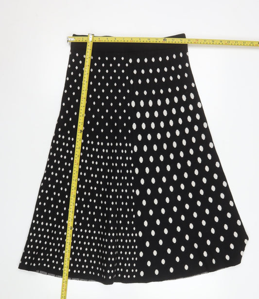Izabel London Women Black White Polka Dot A-Line Skirt Size 14 XL