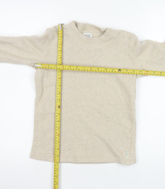 Armani Junior Beige Wool Crew Neck Pullover Jumper L Teens