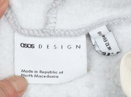 Additional view of ASOS Design Women’s Grey Pullover Hoodie, size UK 12, Relaxed Fit