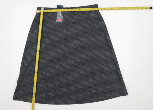 Cotton Traders Women’s Grey Jersey Midi A-Line Skirt Size 16
