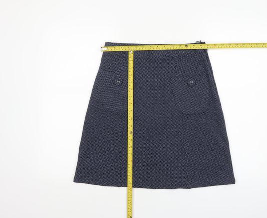 Pepperberry Women Blue A-Line Tweed Knee Length Skirt Size 8