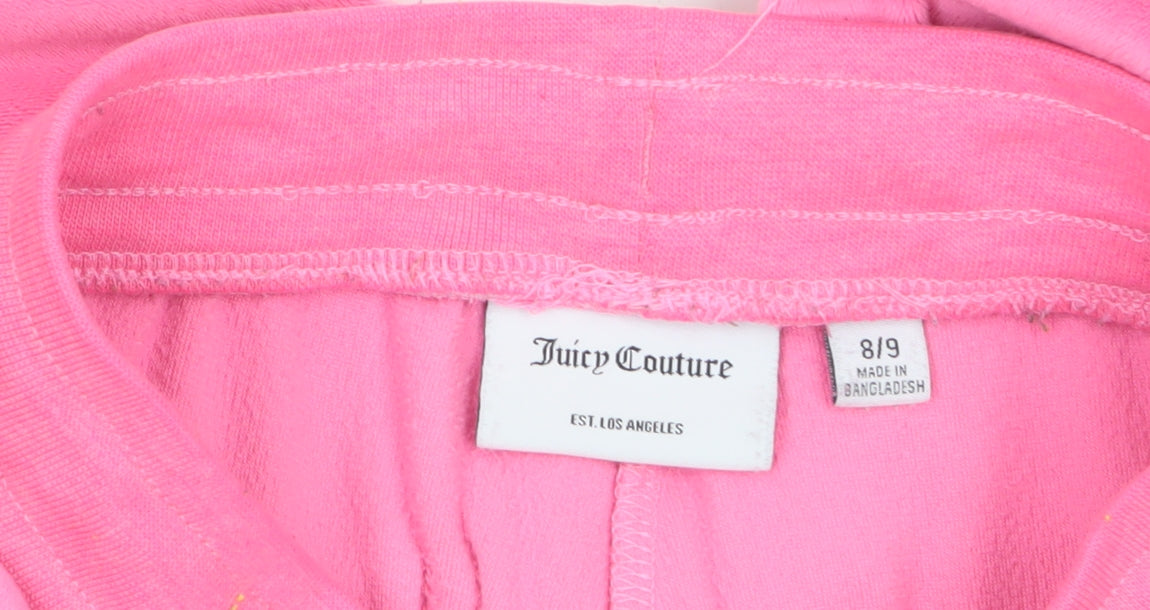Additional view of Juicy Couture girls’ pink velour sweatpants, size 8-9, years drawstring waist