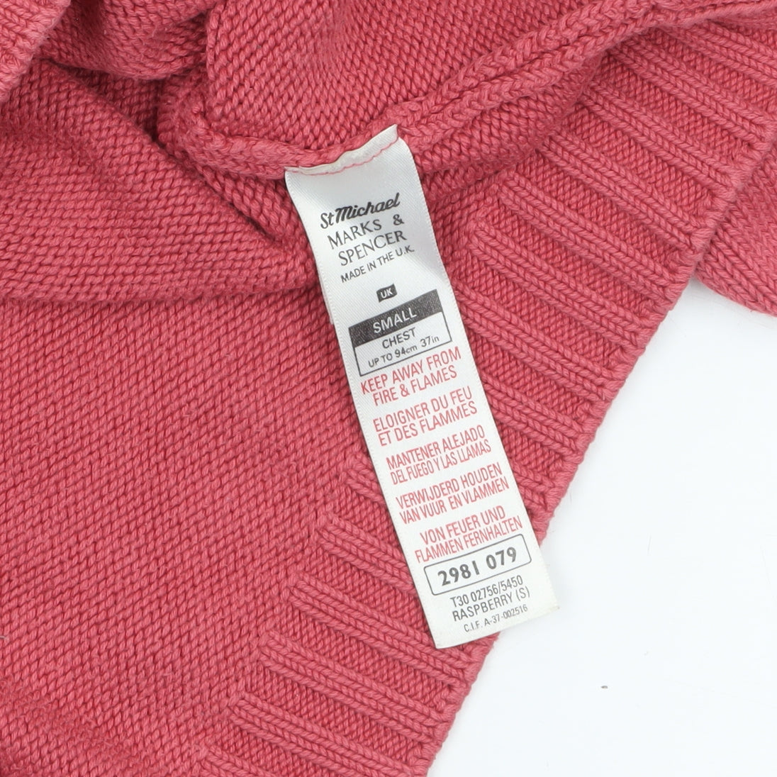 Marks and Spencer Women’s Pink Crew Neck Cotton Jumper Small