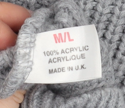 Additional view of Missguided Women Grey Chunky Knit Boat Neck jumper M/L