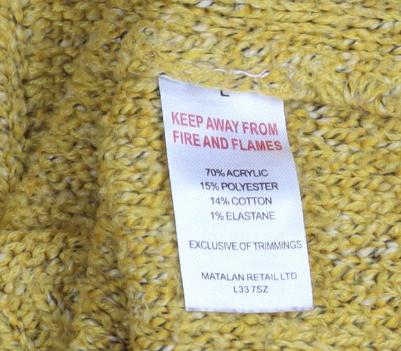 Additional view of Papaya Women’s Yellow Chunky Knit jumper, size L