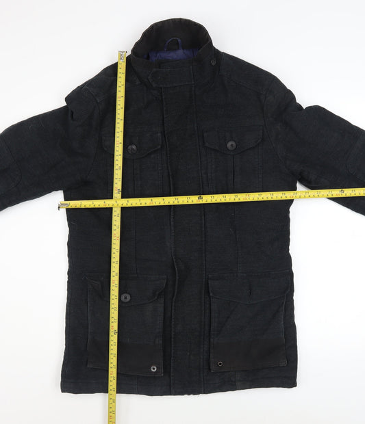 Easy Men’s Black Military Style Cotton Jacket Size S
