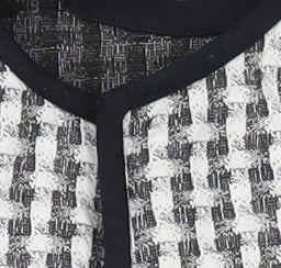 Marks and Spencer Women's Black Check Tweed Blazer Size 14