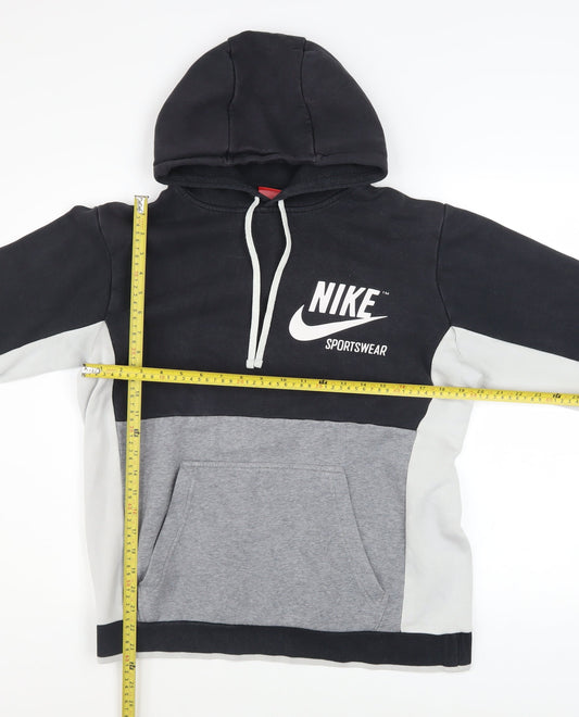 Nike Men Black Pullover Hoodie M Sportswear Fleece Regular Fit