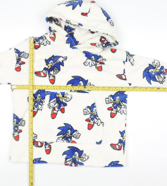 Marks and Spencer Boys White Sonic the Hedgehog Fleece Hooded Robe 3-4 Years
