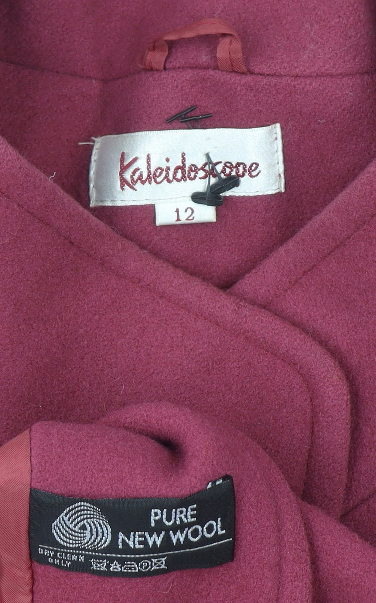 Kaleidoscope Women's Purple Wool Mid-Length Overcoat Size 12