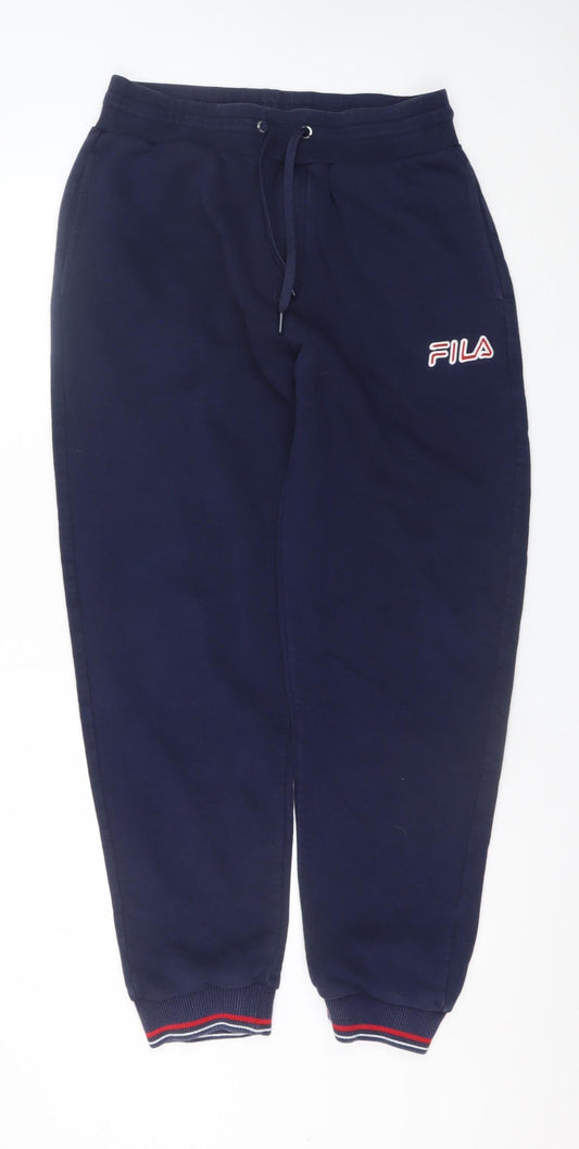 FILA Men’s Blue Jogger Trousers M Elastic Waist Fleece Comfort