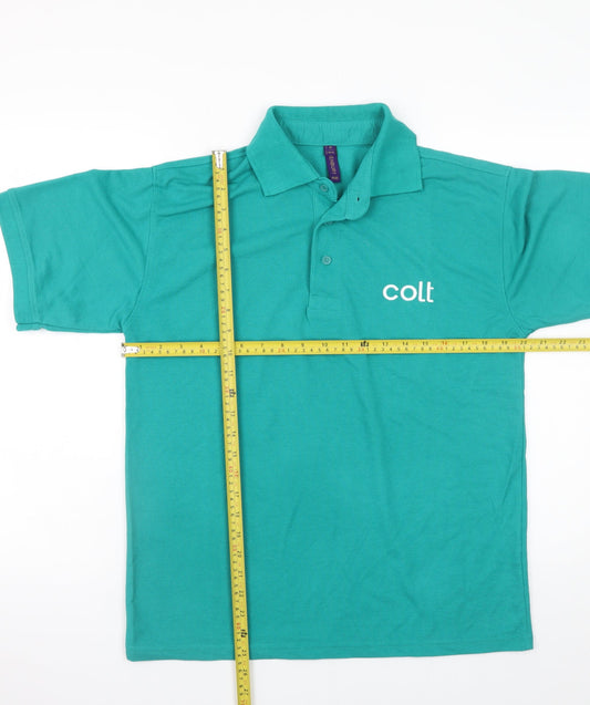 Henbury Men’s Green Polo Shirt M Regular Fit Lightweight Workwear