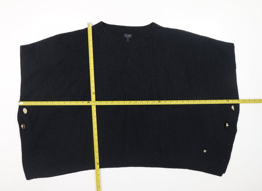 Armani Jeans Women's Black Wool Blend Cape Jumper L